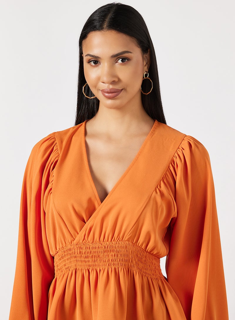 Puff Sleeve Top Orange