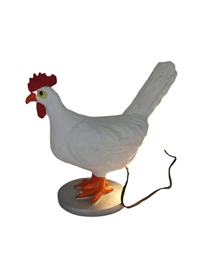 Creative Resin Handicrafts Simulation White Rooster Eggs Night Lamp Roman Bedroom Home deco Colour:Colourful