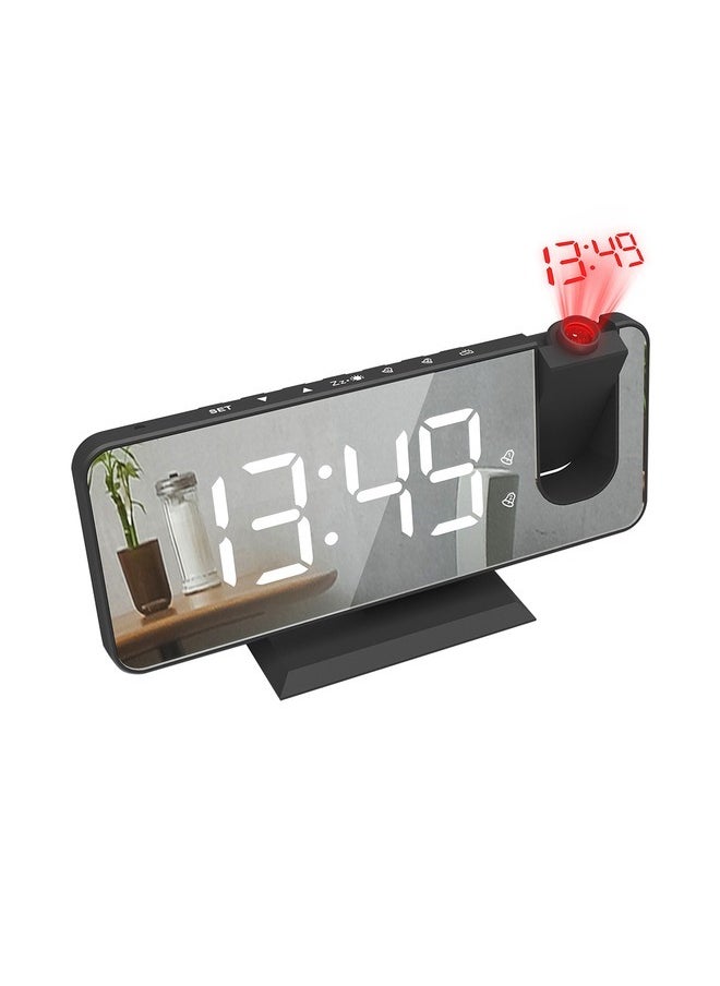 LED Digital Smart Alarm Clock with USB Wake-Up Feature 180° Time Projection Snooze Desktop Electronic Clock