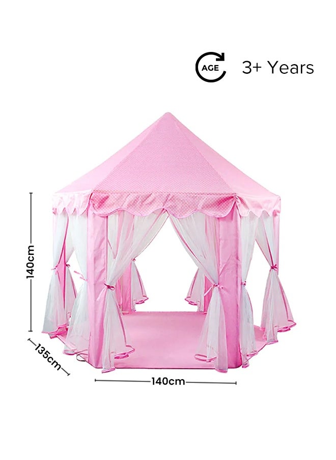 Foldable Portable Stylish Unique Design Hexagonal Indoor Outdoor Princess Castle Play House Tent 140x135x140cm