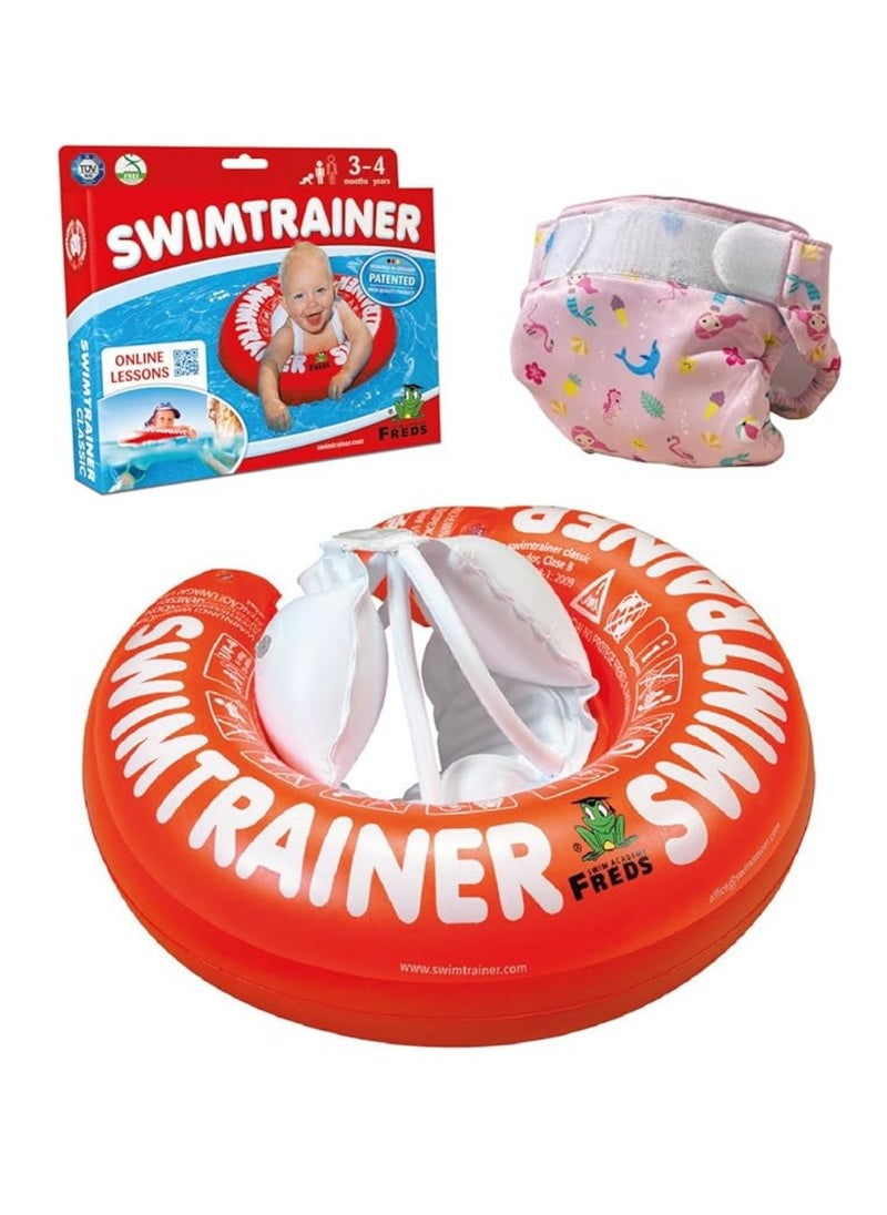 Freds Swim Academy Red Swim Tube & Pink Swim Diaper (09kg - 16kg) Set of 02