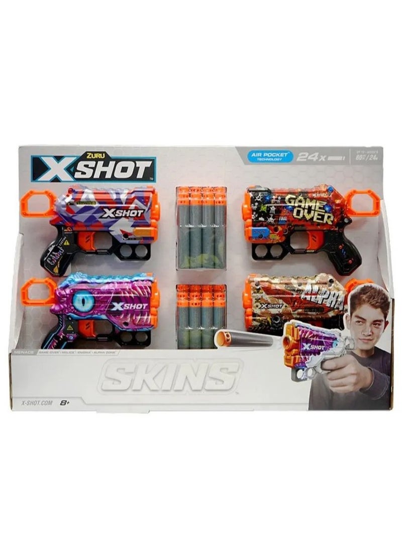 Skins Menace with 24 Darts - Pack of 4