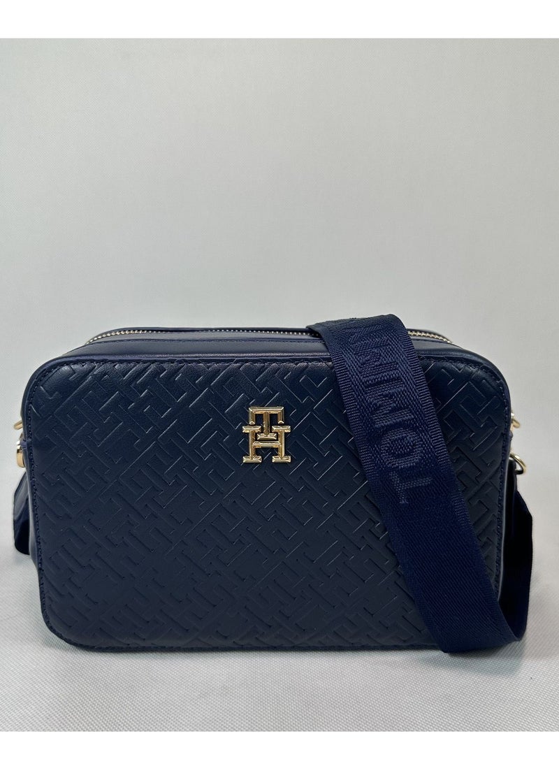 TH Monogram Embossed Camera Bag