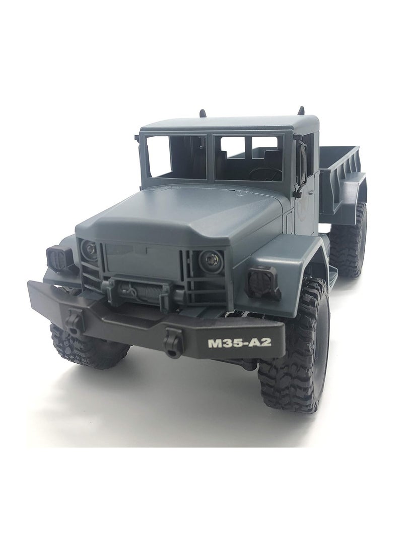 Gray 1/16 2.4G 4WD Off-Road RC Military Truck Rock Crawler Army Car (Model M35-A2)