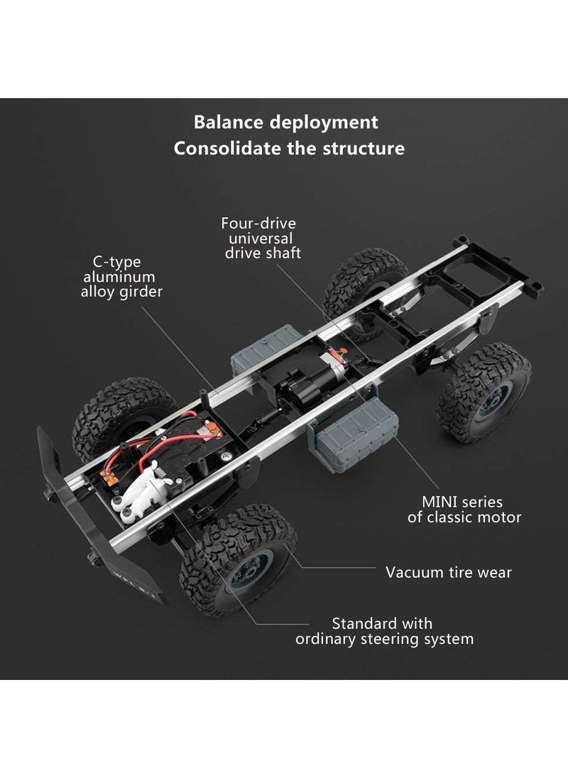 Gray 1/16 2.4G 4WD Off-Road RC Military Truck Rock Crawler Army Car (Model M35-A2)