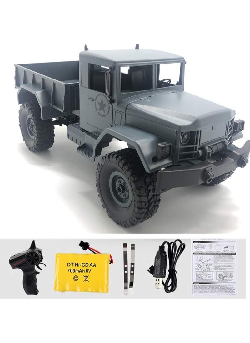 Gray 1/16 2.4G 4WD Off-Road RC Military Truck Rock Crawler Army Car (Model M35-A2)