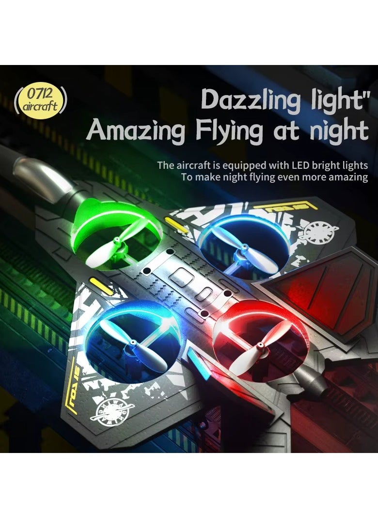 RC Plane 2.4G Remote Control Aircraft Gravity Sensing Aircraft Glider with Light EPP Foam Fighters for Boys Children