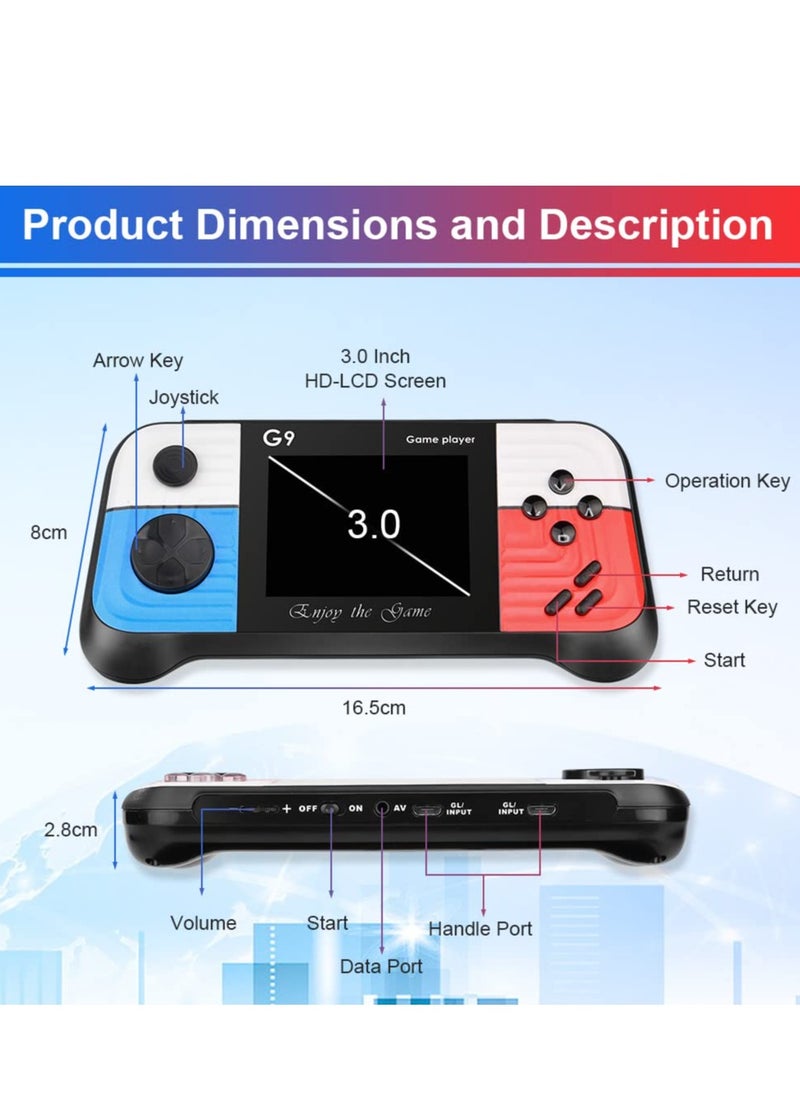 Handheld Game Console with 666 Classical Games,Mini Retro Game Player Support for Connecting TV and Two Players, 1020mAh Rechargeable Battery, Present for Kids and Adult