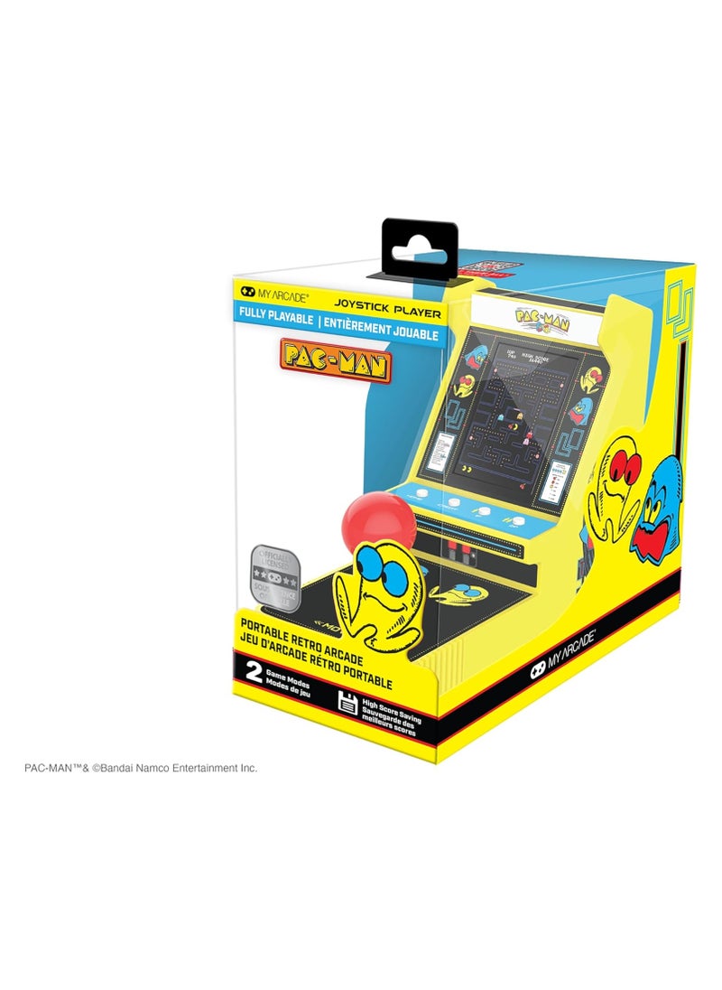 My Arcade Pac-Man Joystick Player:Officially Licensed Retro Gaming Console, 2 Game Modes Classic Arcade Machine, Portable Game for Kids and Adults