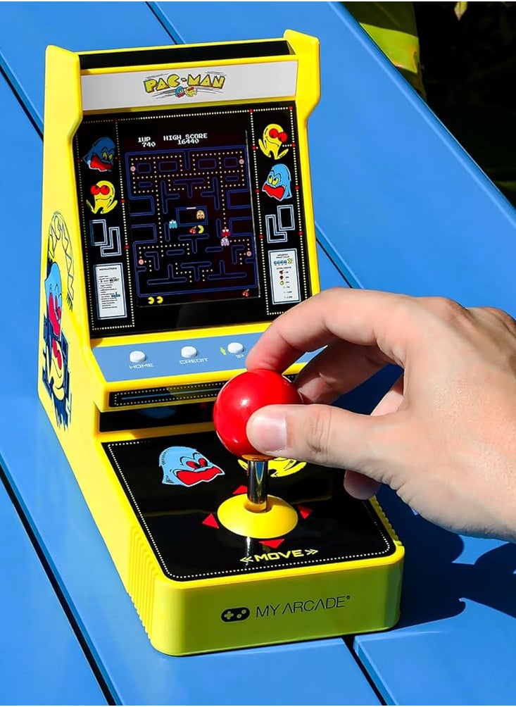 My Arcade Pac-Man Joystick Player:Officially Licensed Retro Gaming Console, 2 Game Modes Classic Arcade Machine, Portable Game for Kids and Adults