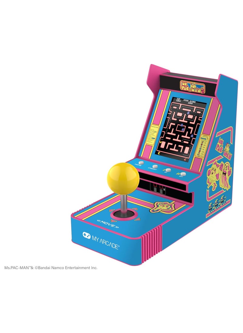 My Arcade Ms. Pac-Man Joystick Player: Arcade Classics, Officially Licensed Mini Video Game Console, 2 Game Modes, Portable Fun Game for Kids and Adults