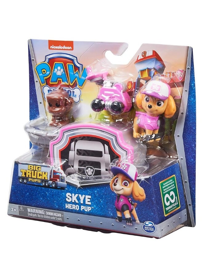 PAW Patrol Big Truck Pups - Skye Action Figure with Rescue Drone with Click Mount Command Center Platform and Animal Friend