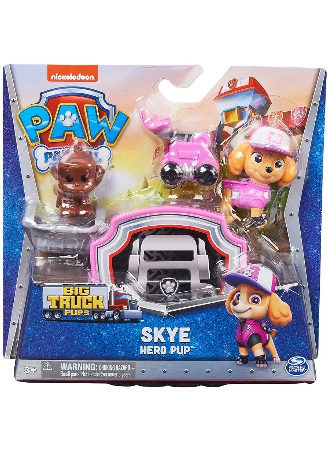 PAW Patrol Big Truck Pups - Skye Action Figure with Rescue Drone with Click Mount Command Center Platform and Animal Friend