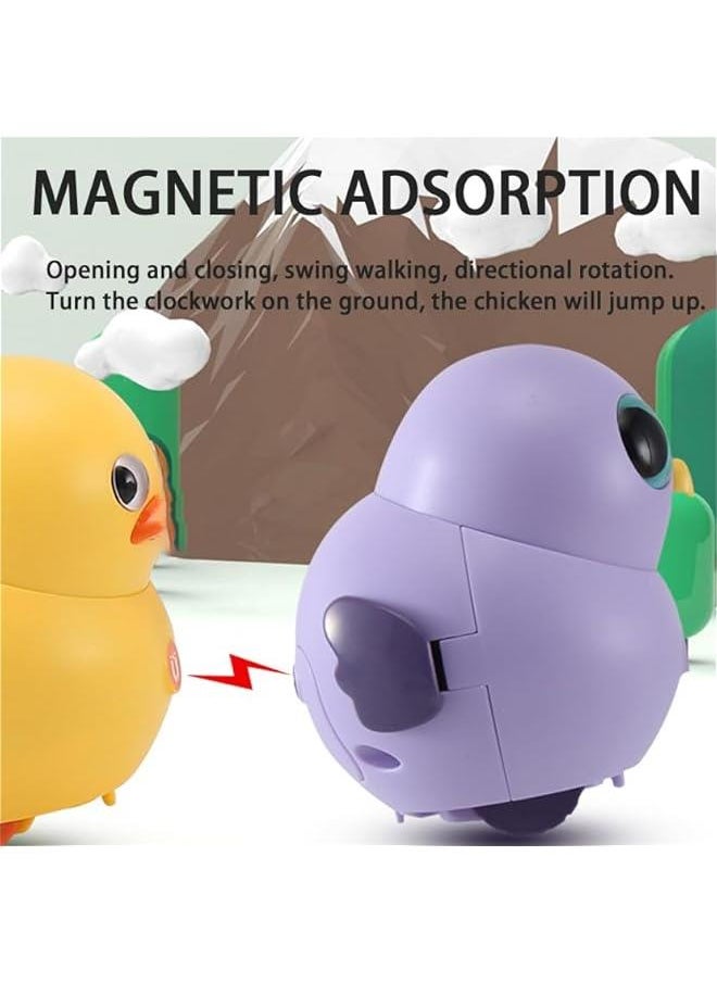 Cute Swinging Walking Chick Toy, Electric Walking Chick Cute Swinging Magnetic Toys, for Baby Toddler Girl Boy Kids Toys Swing Team Lovely Rocking Gifts (WH)