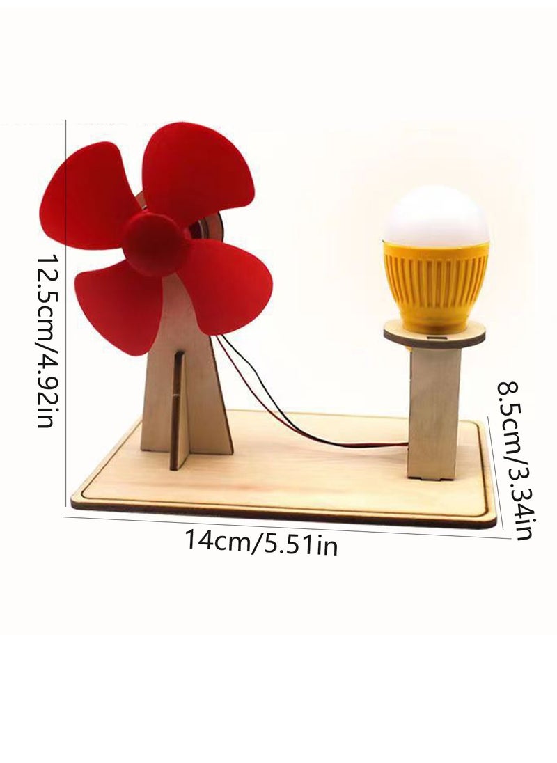 Wooden Wind Generator Model, Wooden Electricity Generator Learning Kit, Safe And Durable Kids Science Toy Funny Technology Educational Toys For Children, (1pc, Brown)