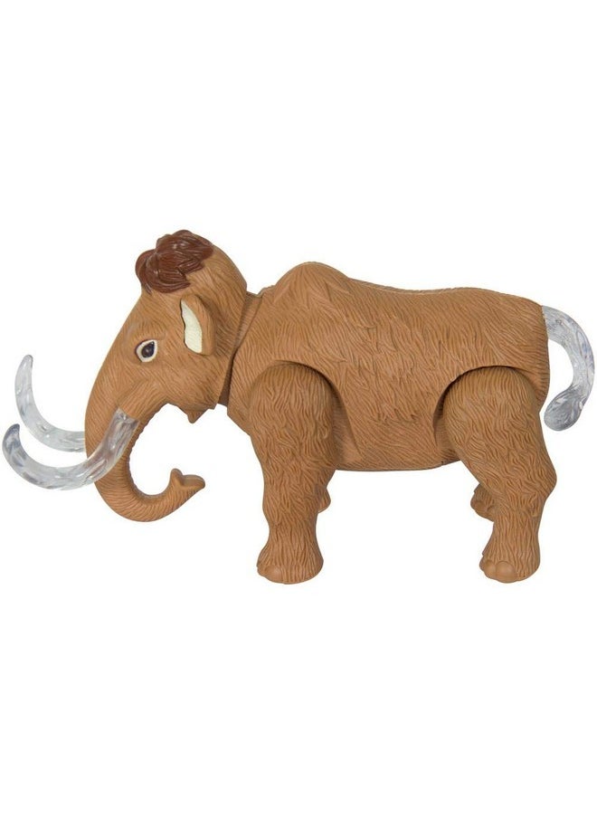 Liberty Imports Electronic Walking and Moving Woolly Mammoth Prehistoric Ice Age Animal Figure Toy Elephant with Lights and Sounds (Colors Vary)