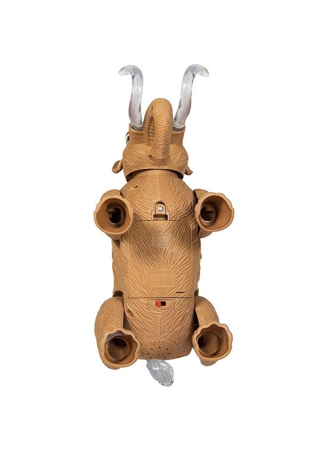 Liberty Imports Electronic Walking and Moving Woolly Mammoth Prehistoric Ice Age Animal Figure Toy Elephant with Lights and Sounds (Colors Vary)