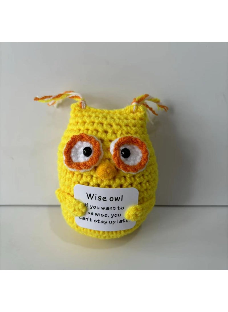 Handmade Knit Penguin Doll Stress Relief Owl Yellow