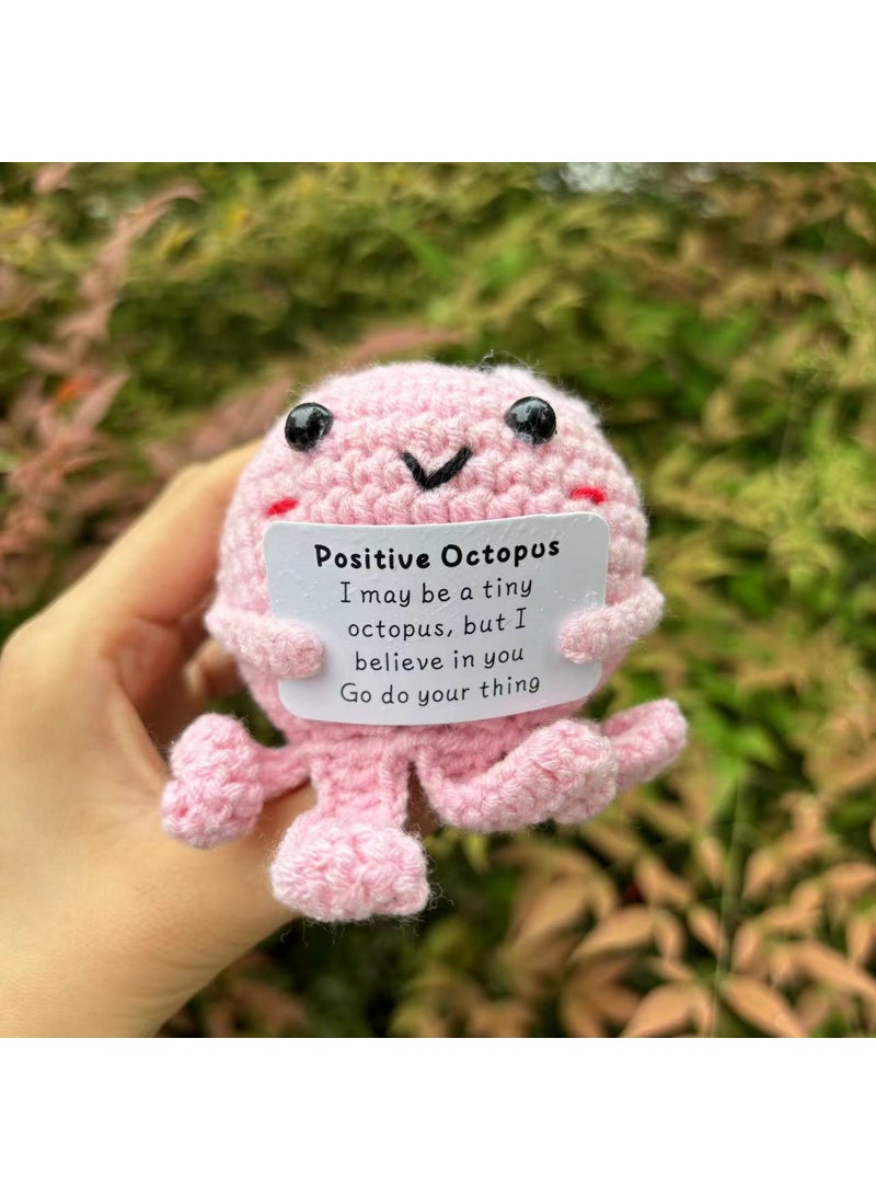 Handmade Knit Penguin Doll Stress Relief Small Octopus Pink