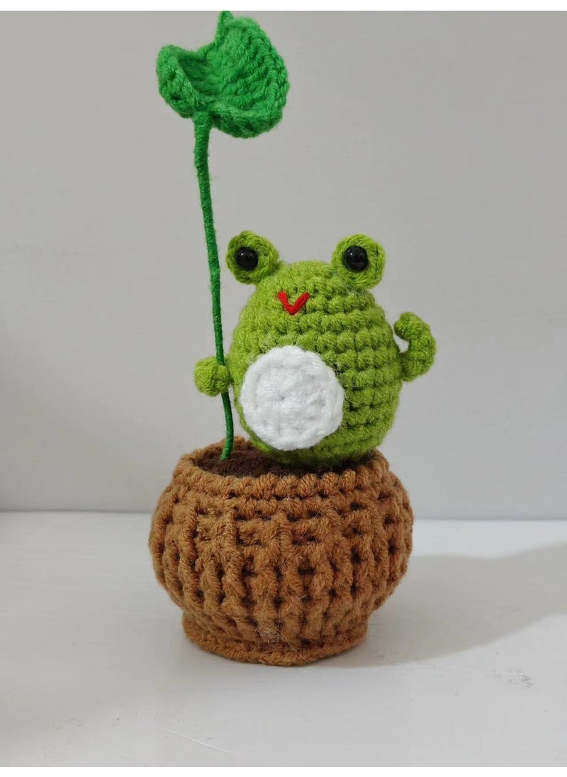 Handmade Knit Penguin Doll Stress Relief Frog