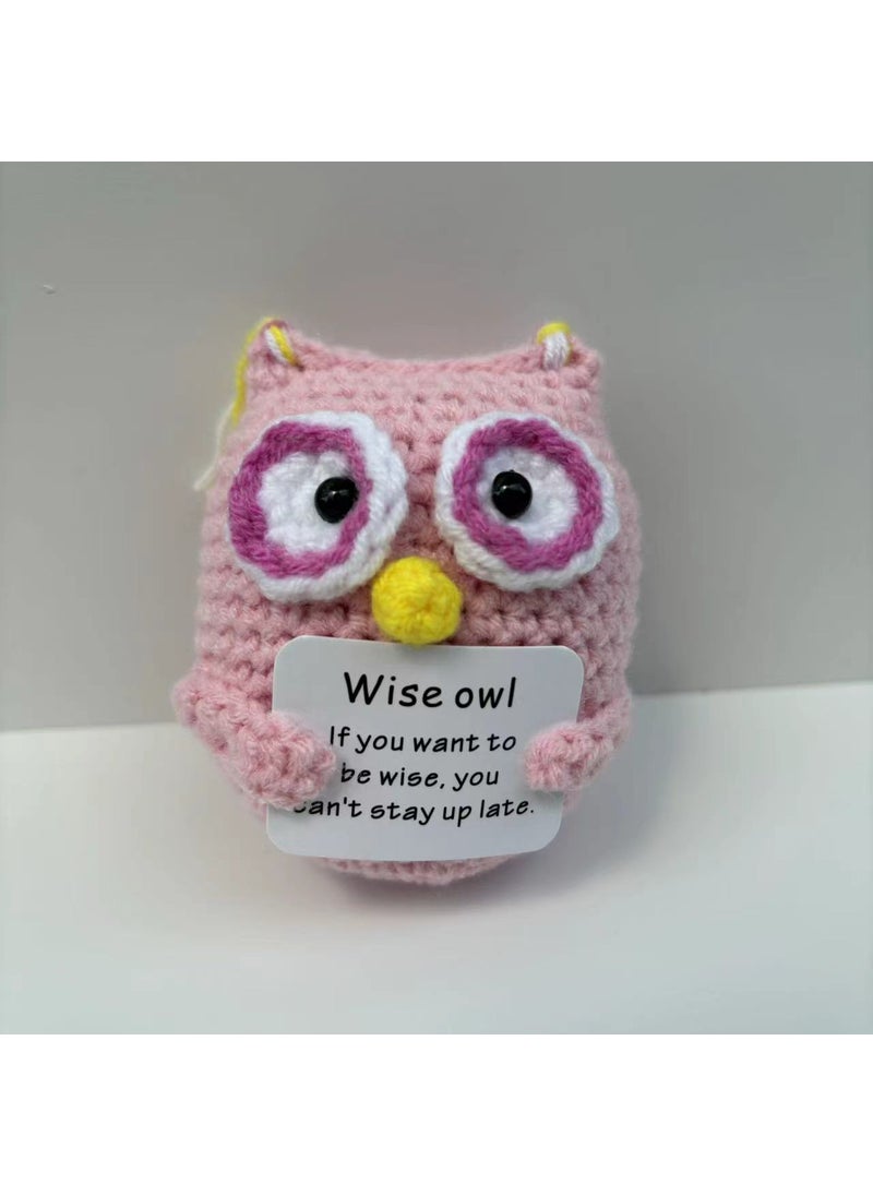 Handmade Knit Penguin Doll Stress Relief Owl Pink