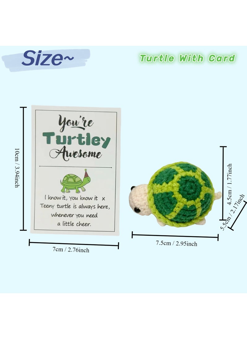 Handmade Knit Penguin Doll Stress Relief Turtle Big Card