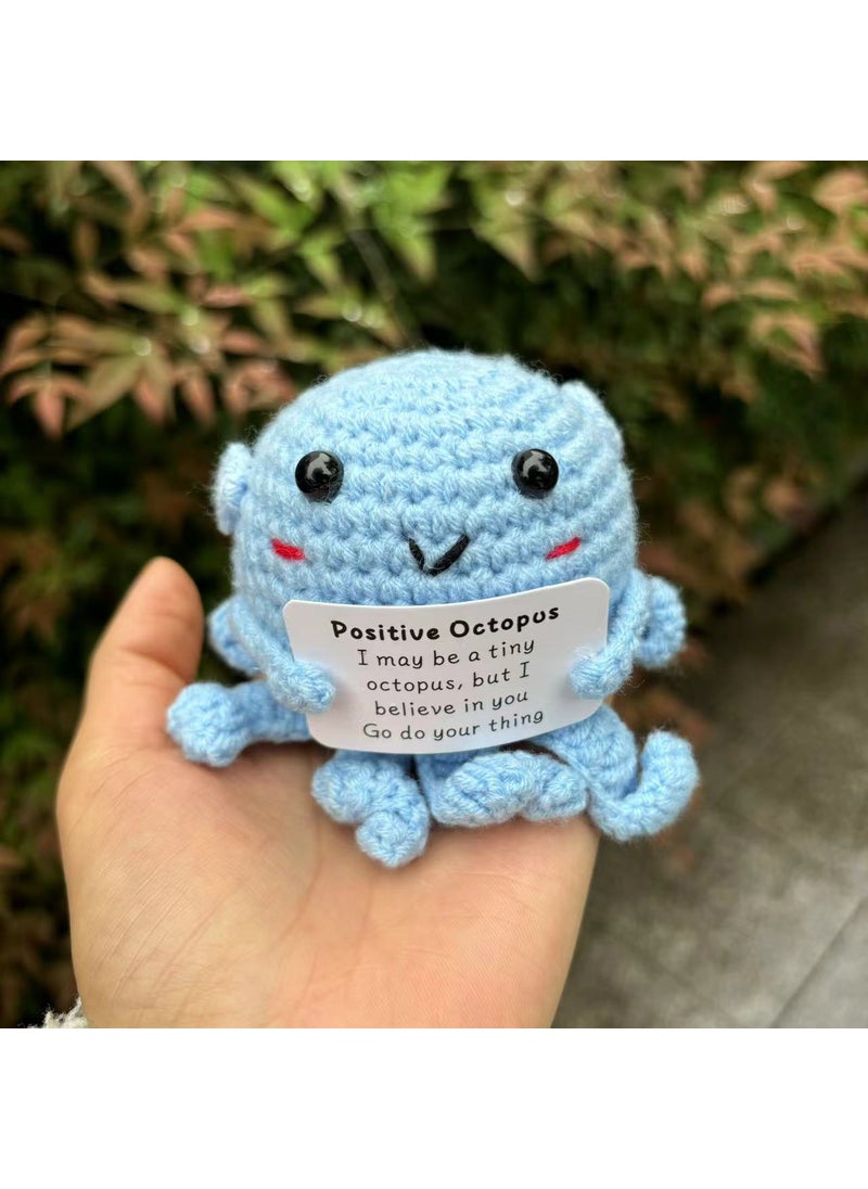 Handmade Knit Penguin Doll Stress Relief small octopus blue