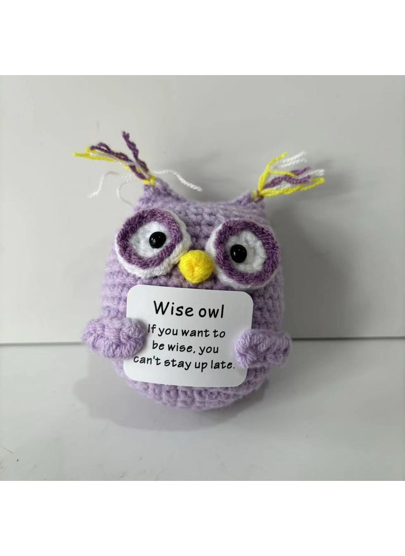 Handmade Knit Penguin Doll Stress Relief Owl Purple