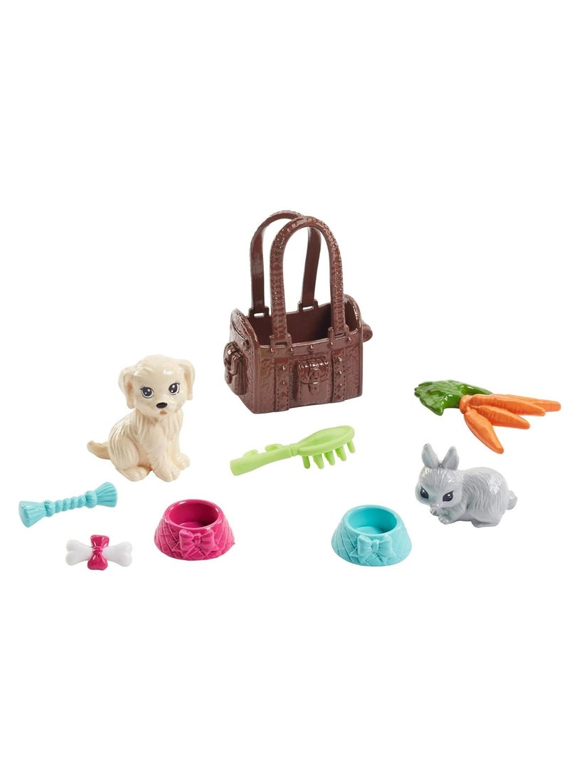 Barbie Loves Pets Doll with Puppy & Bunny Playset