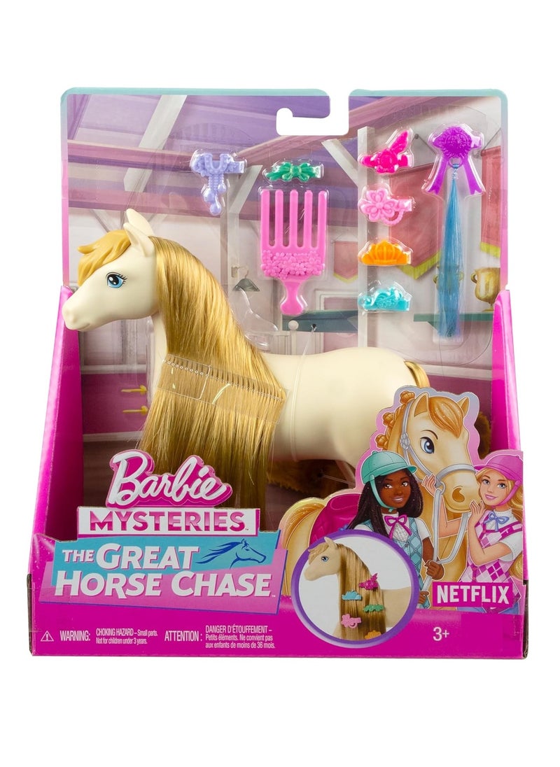 Barbie Mysteries The Great Horse Chase Barbie Chasing the Lost Horse, Pony and accessories Very long mane to style (styles may vary)