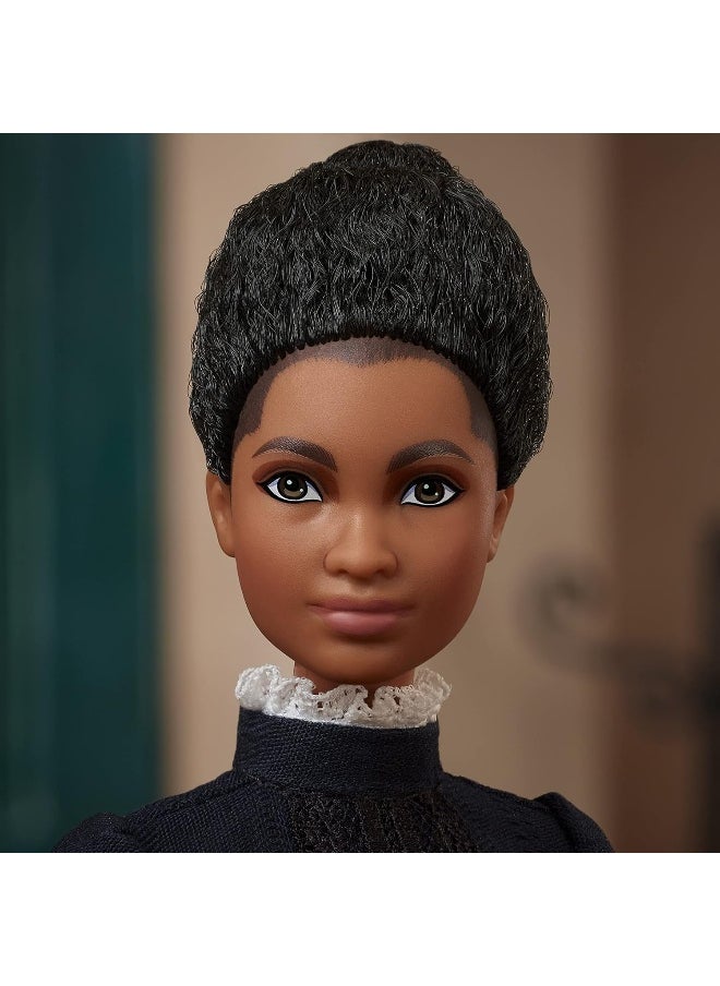 Barbie Ida B. Wells Inspiring Women Doll Wearing Blue Dress, with Newspaper Accessory, Gift for Collectors and Kids Ages 6 Years Old & Up