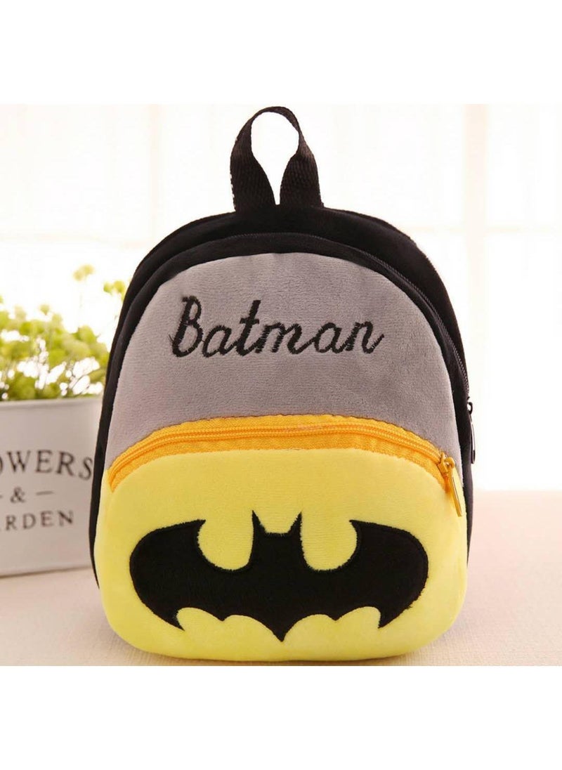 Kids Batman Embroidered Backpack Cartoon Plush Kindergarten Backpack