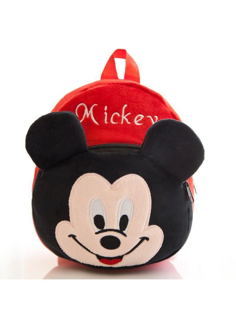 Kids Mickey Mouse Embroidered Backpack Cartoon Plush Kindergarten Backpack