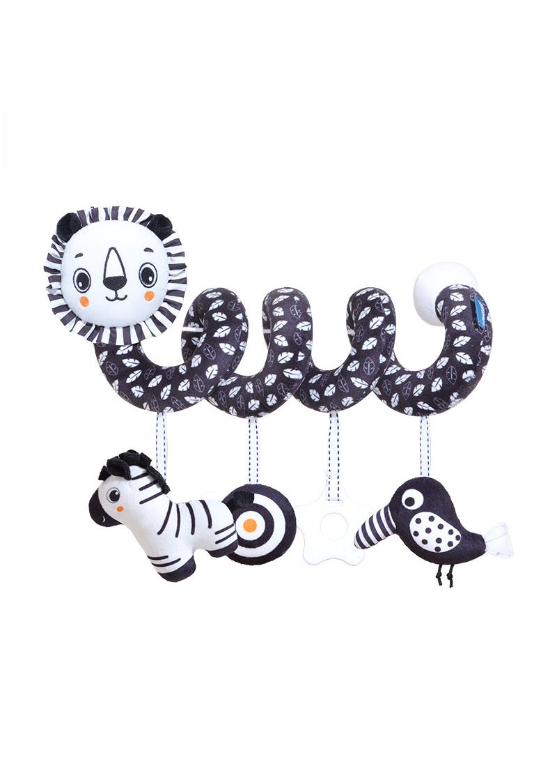 Aipinqi Newborn Crib Wrap Toys Comforting Gripping 0-1 YBlack and White Lion bed winding Black and White Lion bed winding