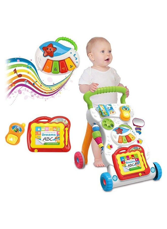 Baby Music And Light Walker With Adjustable Screw Children First Step Car 45x42x34cm