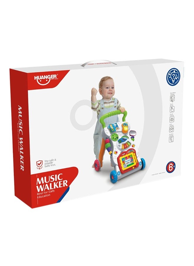 Baby Music And Light Walker With Adjustable Screw Children First Step Car 45x42x34cm