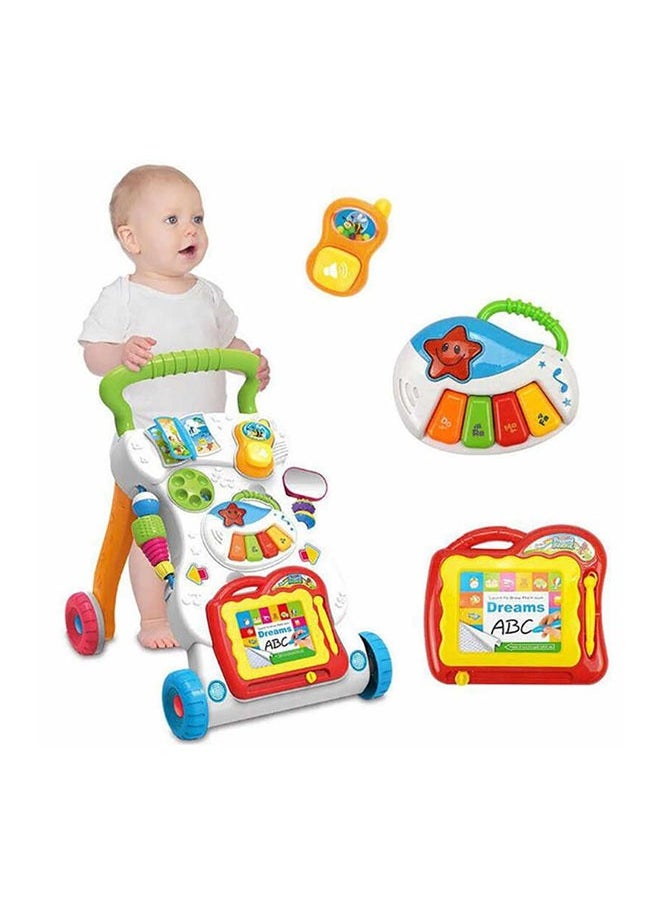 Baby Music And Light Walker With Adjustable Screw Children First Step Car 45x42x34cm