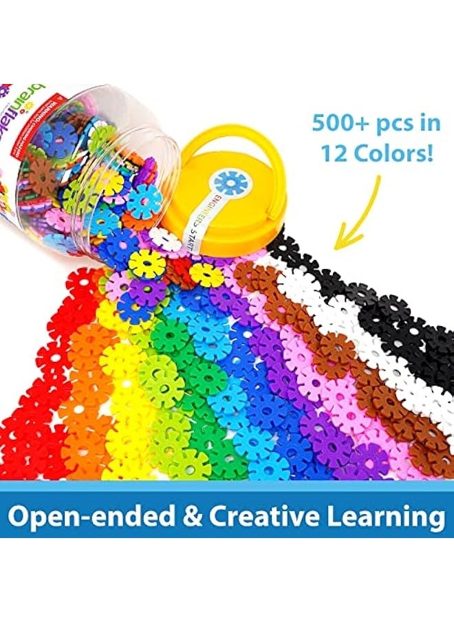 Viahart Brain Flakes Building Toy Set | 500 Piece | Interlocking Disc | STEM Toy | Building and Construction Set | Educational & Learning Toys For Kids, Children | Plastic