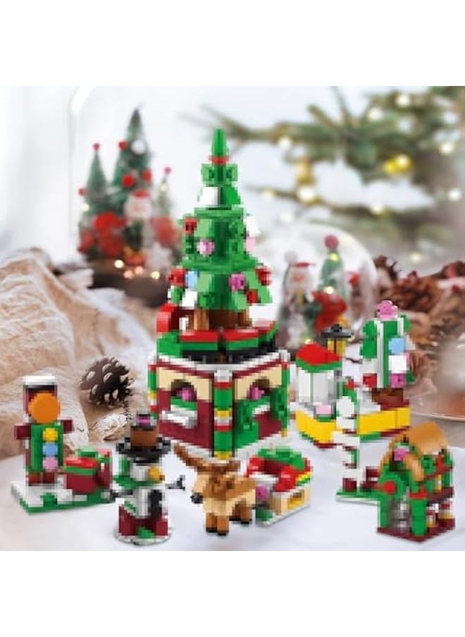 Christmas Building Blocks Set, Mini Building Blocks Christmas Advent Calendar 2024, Christmas Building Blocks Toy, Party Bag Children's Birthday, Toy from 4 Years, Christmas Gifts (Christmas Tree)