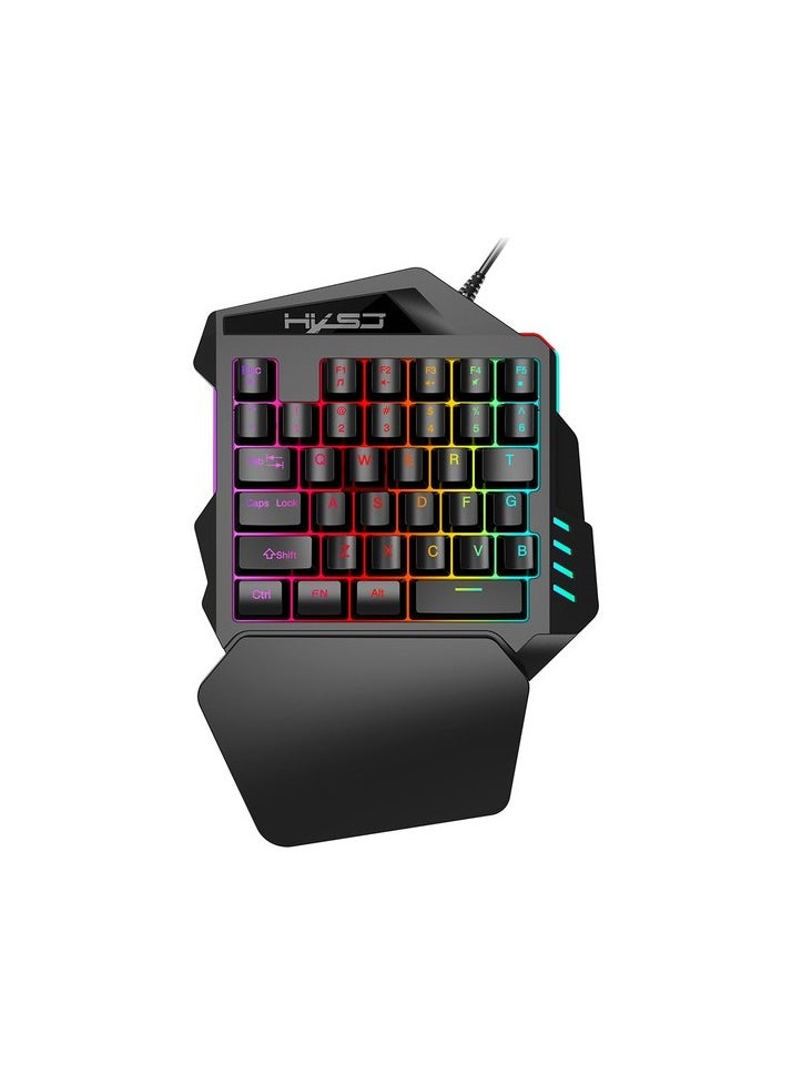 HXSJ V100 Single Hand Mini Game Keyboard Colour:Colourful Body:52 - 64 cm