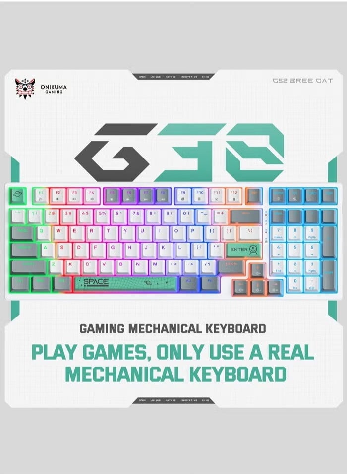 G38 Mechanical Gaming Keyboard with Brown Switches, 80% Compact Keyboard, 98 Keys, 6 Colors Backlit Keyboard for PC,MacBook,Laptop, Desktop, Wired Computer Keyboard for Windows