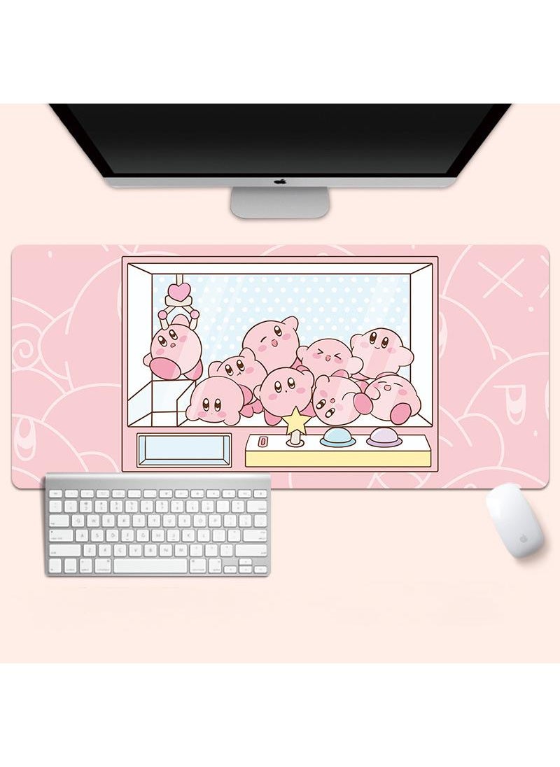 Kirby Gaming Mouse Pad Extended Large Mat Desk Pad Stitched Edges Mousepad Long Mouse Pad And Non-Slip Rubber Base Mice Pad 800X300X4mm