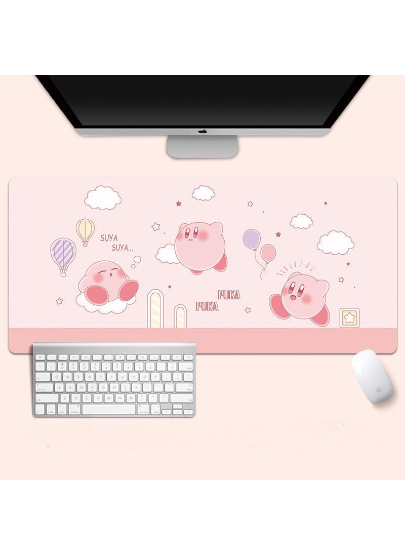 Kirby Gaming Mouse Pad Extended Large Mat Desk Pad Stitched Edges Mousepad Long Mouse Pad And Non-Slip Rubber Base Mice Pad 800X300X4mm