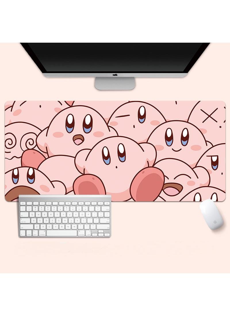 Kirby Gaming Mouse Pad Extended Large Mat Desk Pad Stitched Edges Mousepad Long Mouse Pad And Non-Slip Rubber Base Mice Pad 800X300X4mm