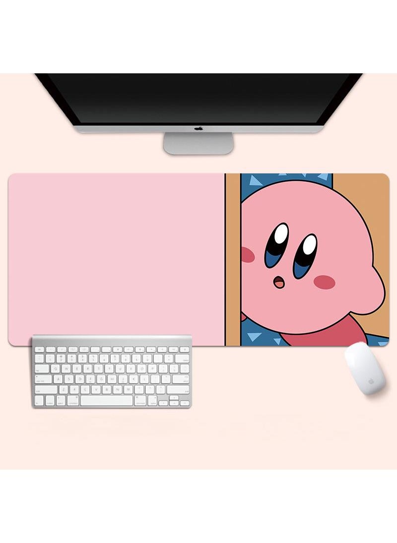 Kirby Gaming Mouse Pad Extended Large Mat Desk Pad Stitched Edges Mousepad Long Mouse Pad And Non-Slip Rubber Base Mice Pad 800X300X4mm