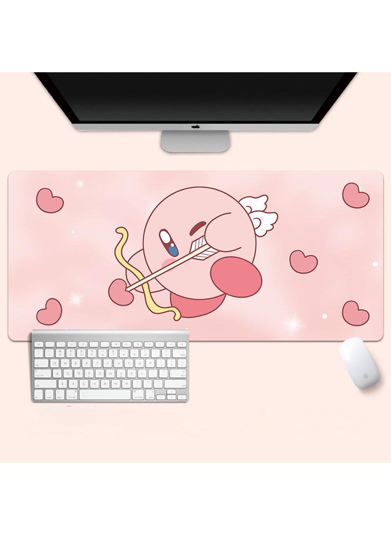 Kirby Gaming Mouse Pad Extended Large Mat Desk Pad Stitched Edges Mousepad Long Mouse Pad And Non-Slip Rubber Base Mice Pad 800X300X4mm