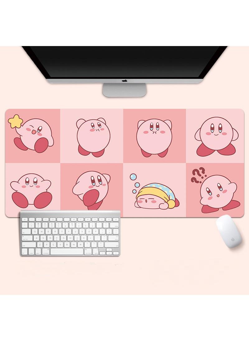 Kirby Gaming Mouse Pad Extended Large Mat Desk Pad Stitched Edges Mousepad Long Mouse Pad And Non-Slip Rubber Base Mice Pad 800X300X4mm