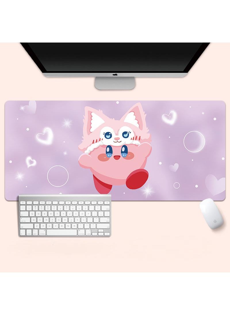 Kirby Gaming Mouse Pad Extended Large Mat Desk Pad Stitched Edges Mousepad Long Mouse Pad And Non-Slip Rubber Base Mice Pad 800X300X4mm