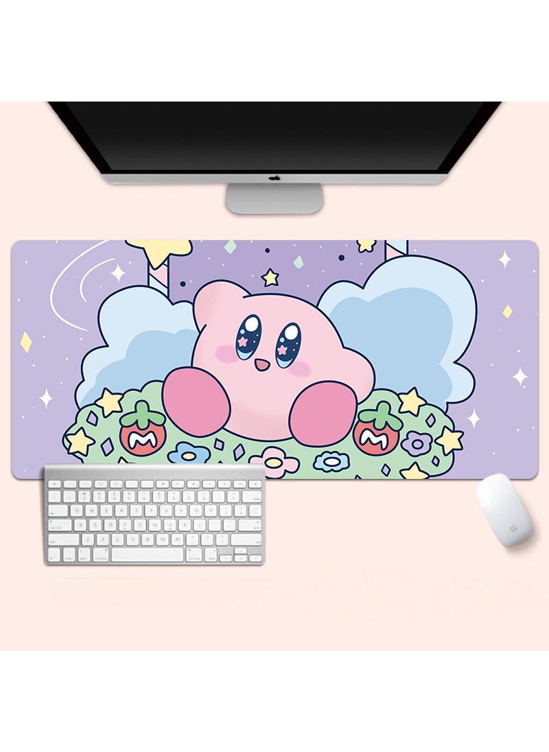 Kirby Gaming Mouse Pad Extended Large Mat Desk Pad Stitched Edges Mousepad Long Mouse Pad And Non-Slip Rubber Base Mice Pad 800X300X4mm