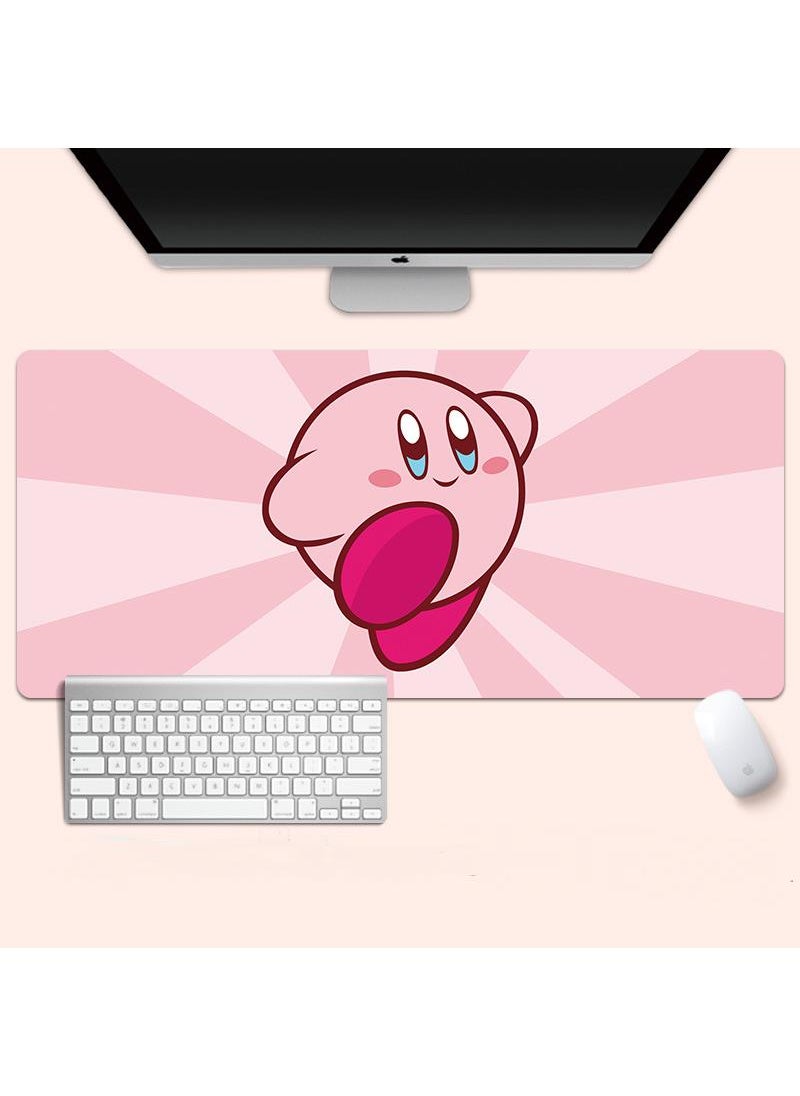 Kirby Gaming Mouse Pad Extended Large Mat Desk Pad Stitched Edges Mousepad Long Mouse Pad And Non-Slip Rubber Base Mice Pad 800X300X4mm